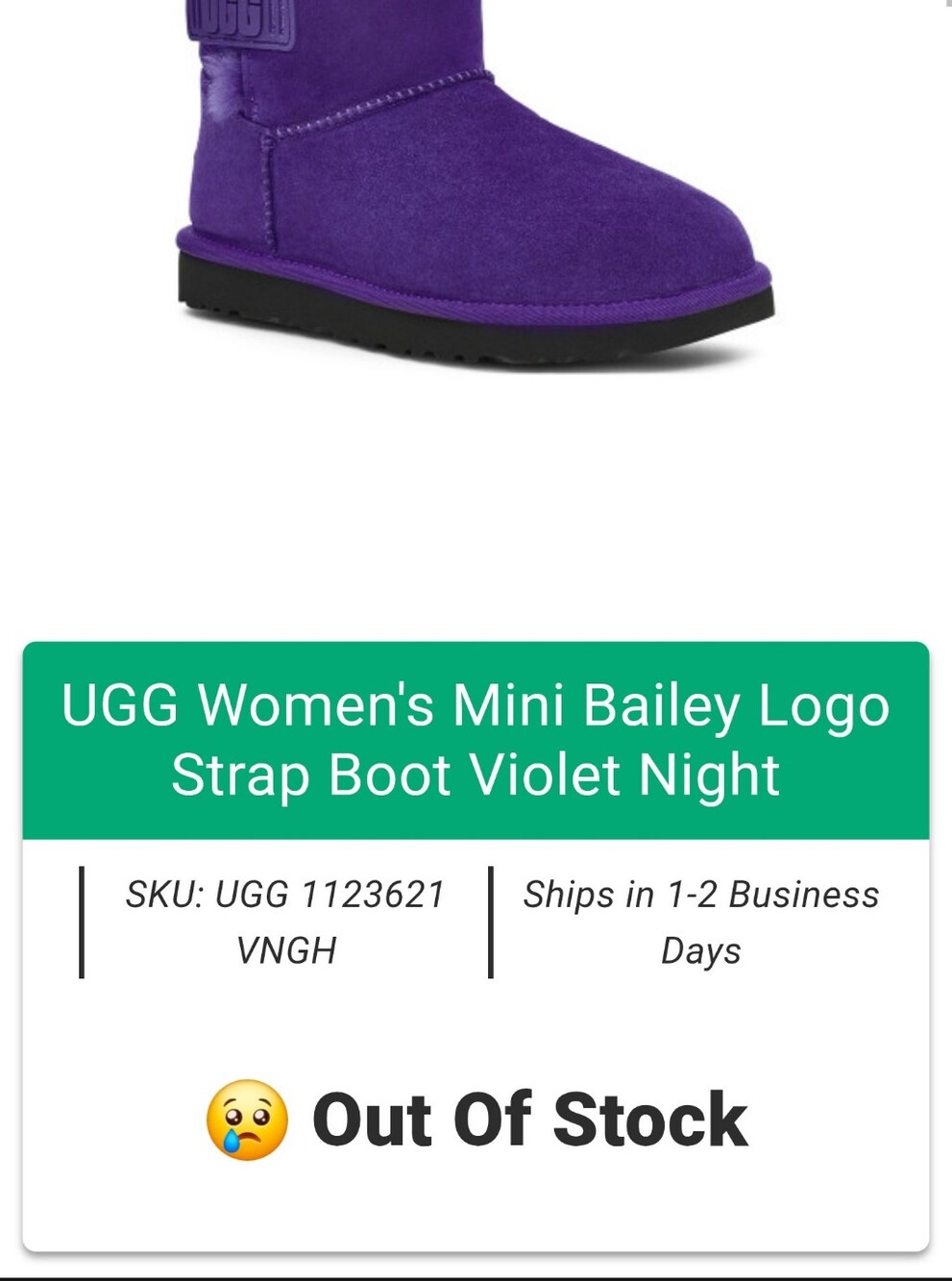 UGG MINI BAILEY LOGO STRAP BOOT sz 7 1/2 RARE! - Picture 10 of 12